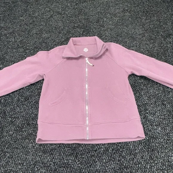 Lululemon Scuba Full Zip Jacket Pink XS/S Zip Up Sweatshirt Thumbholes - Picture 4 of 9